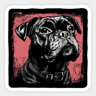 Retro Art Bullmastiff Dog Lover Sticker